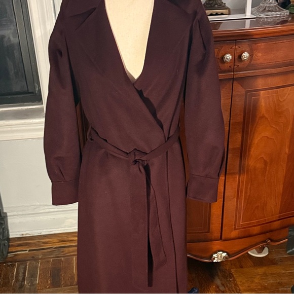 Zara Jackets & Blazers - Elegant Burgundy Wrap Coat